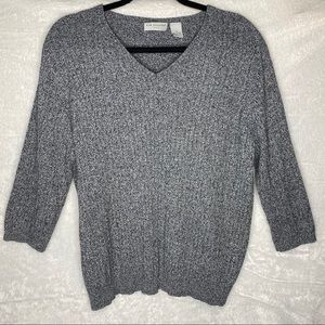 Kim Rodgers V-Neck Knit Sweater Top
